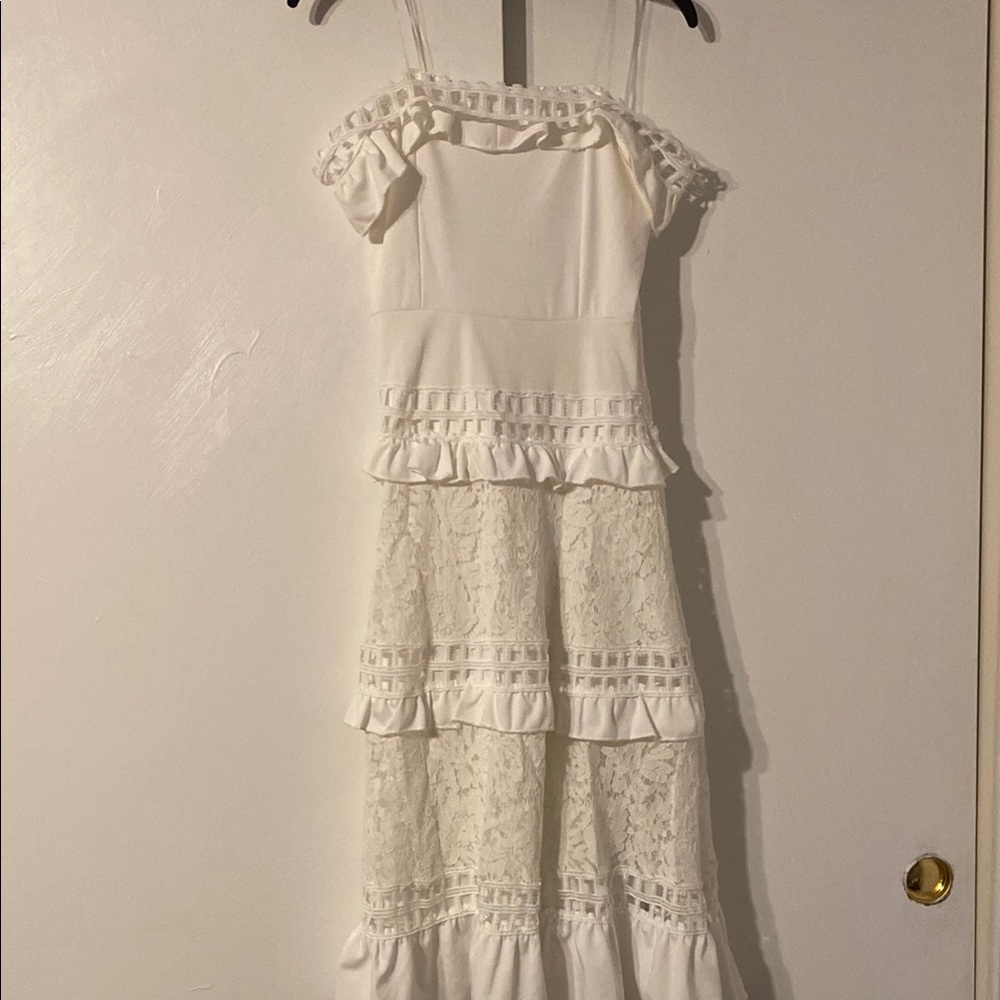 White Ruffled Tiered Maxi Dress